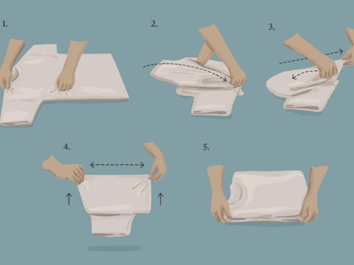 Cách xếp áo thun cực nhanh