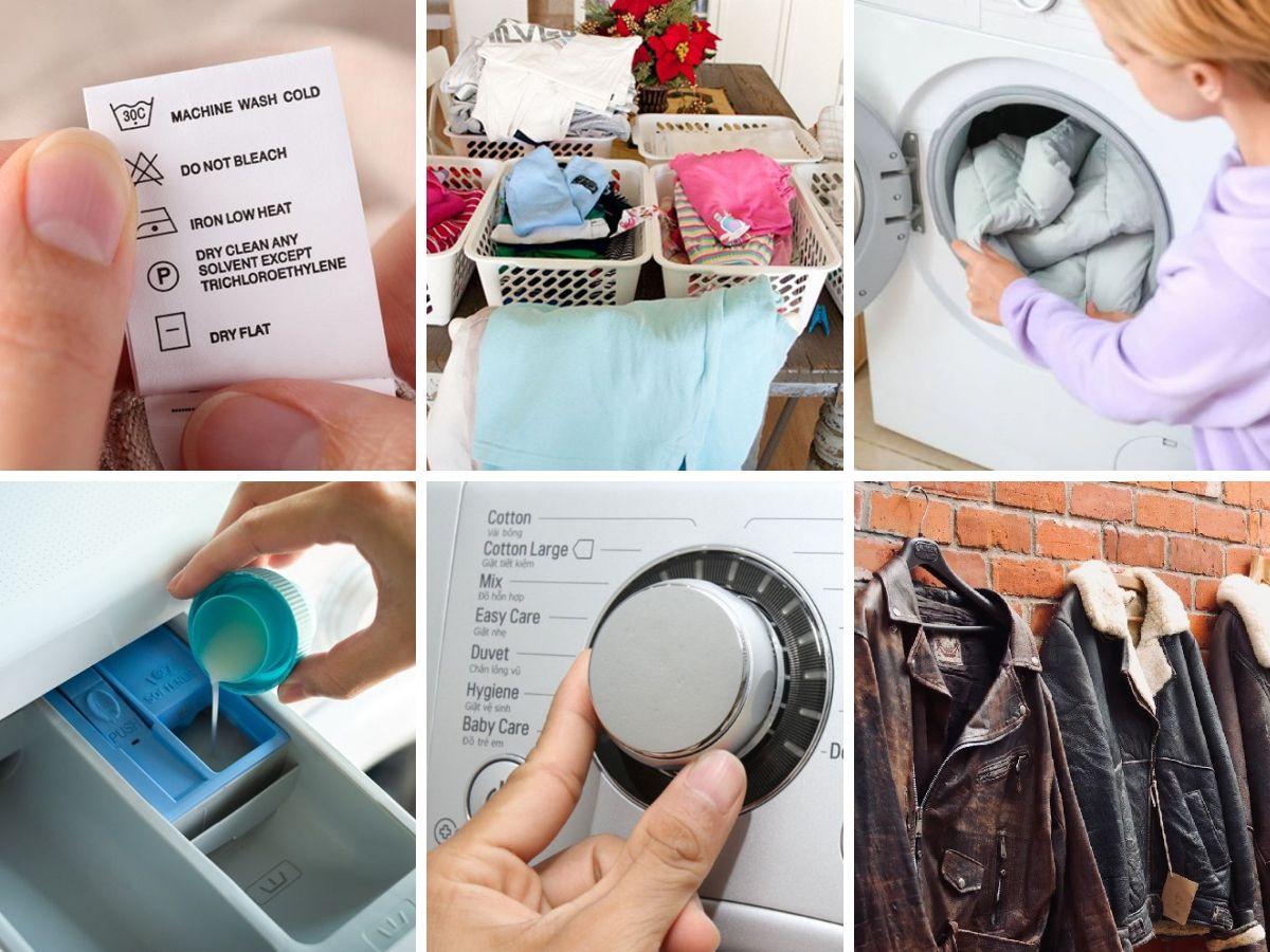 Các bước giặt áo khoác bằng máy