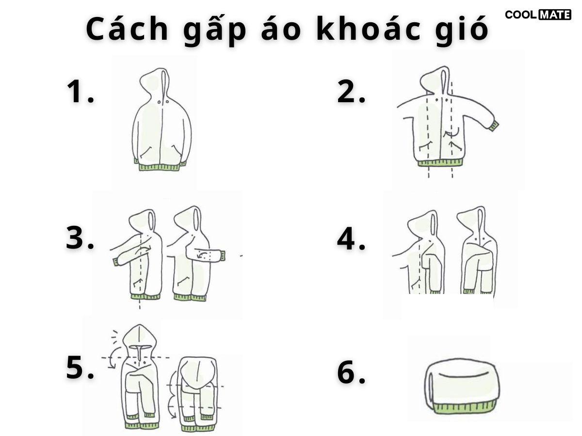 cách gấp áo khoác gió