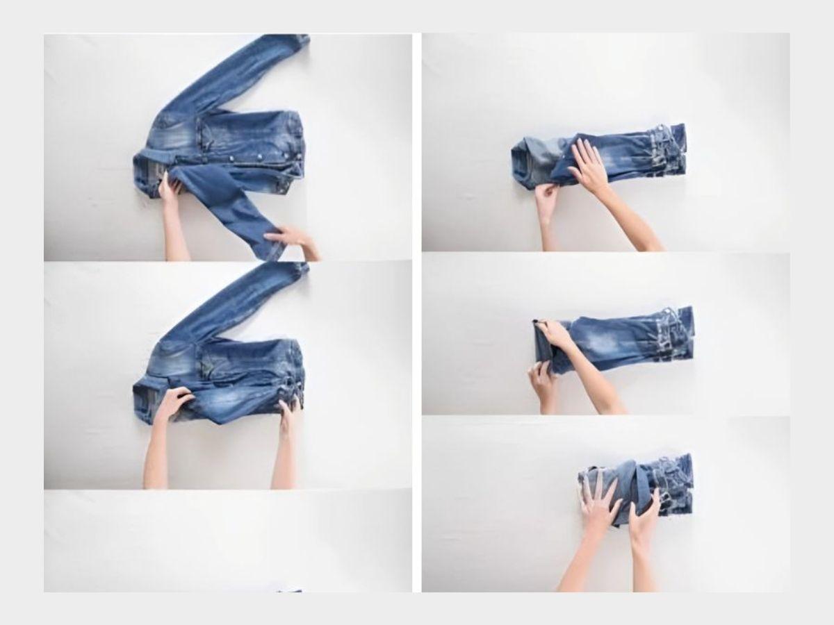 Xếp áo khoác denim đúng cách