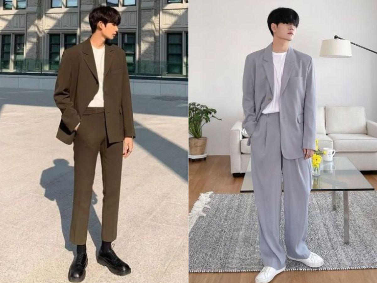 Set đồ áo thun cùng quần âu và áo blazer thời trang