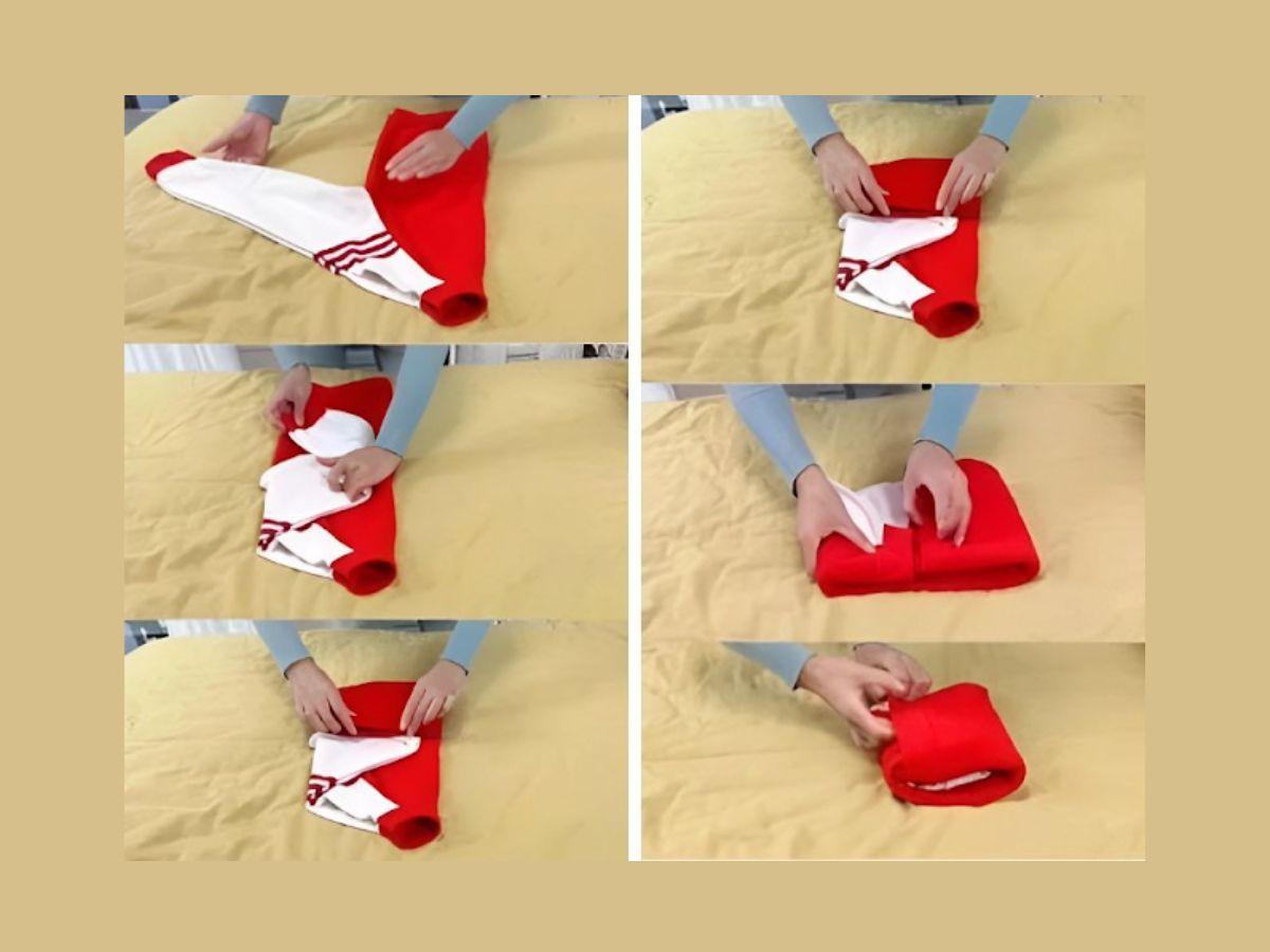 Cách gấp áo khoác bomber tiện lợi