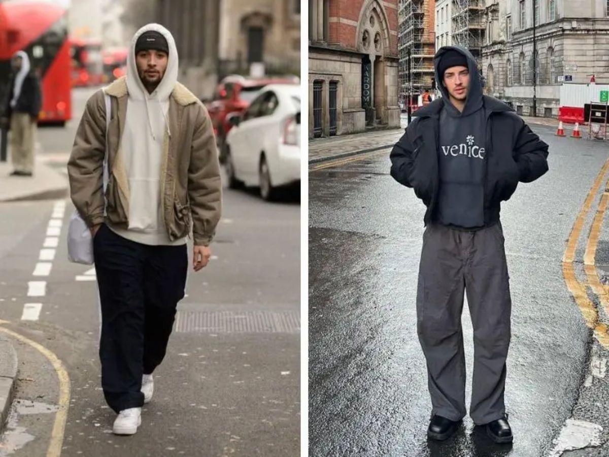 Áo bomber cùng quần ống rộng