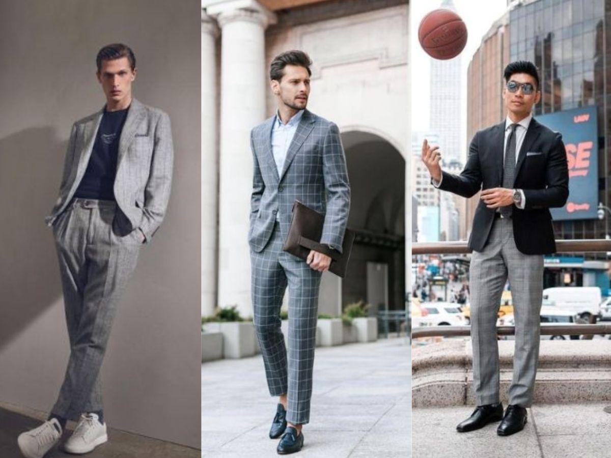 Áo blazer với quần tây caro cho những quý ông lịch lãm