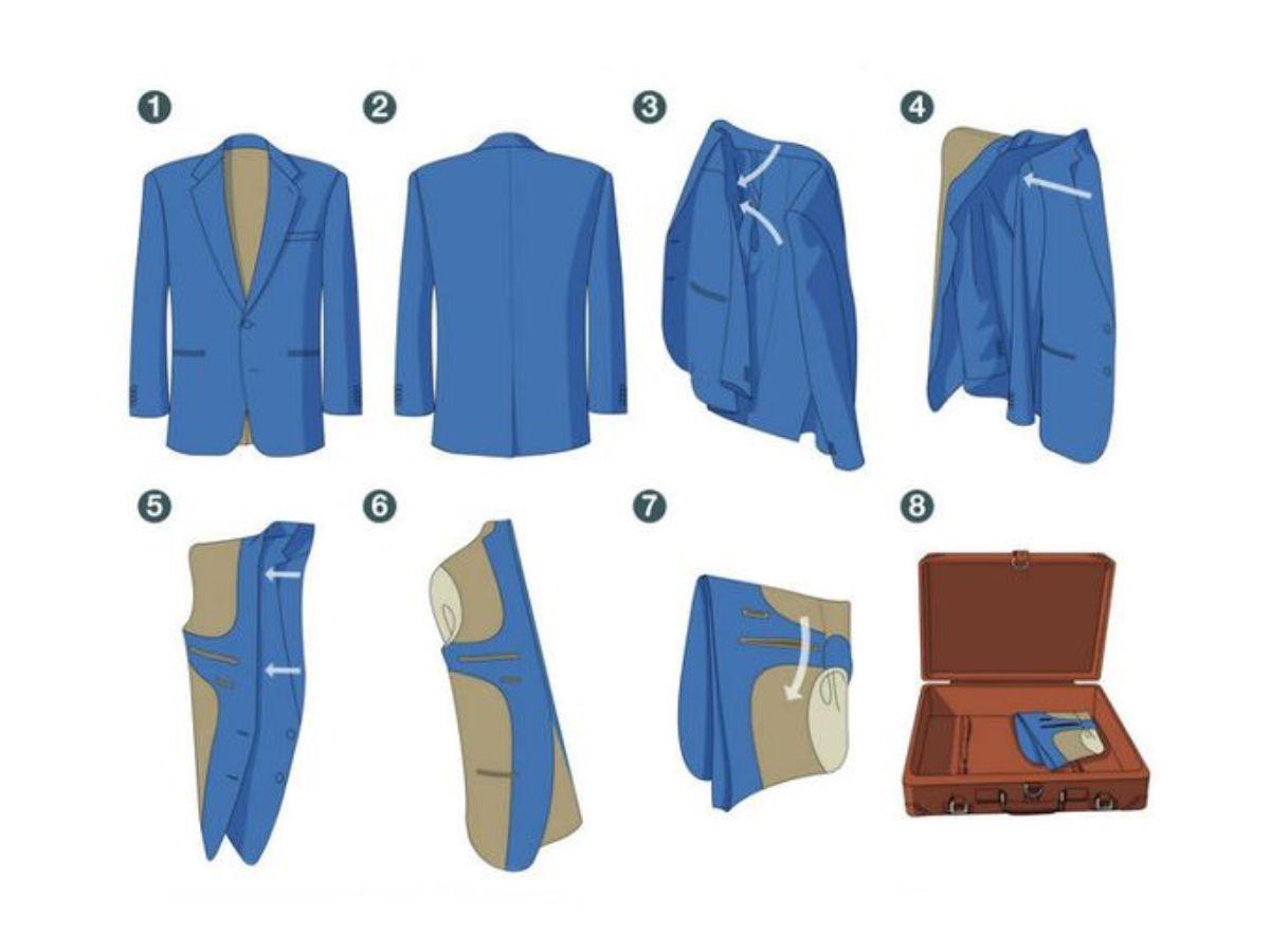 Cách gấp áo khoác suit