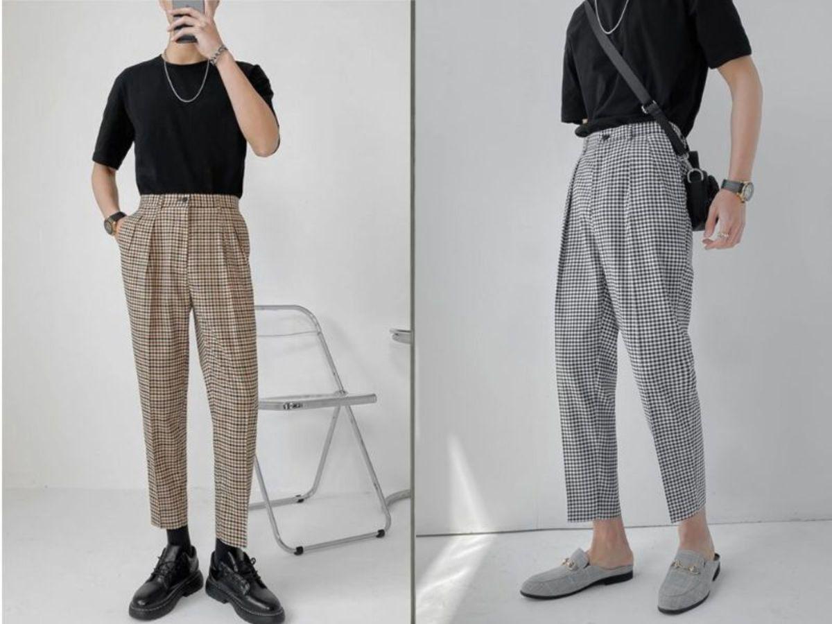 Áo phông hay áo thun - lựa chọn lý tưởng khi phối cùng với quần tây caro nam