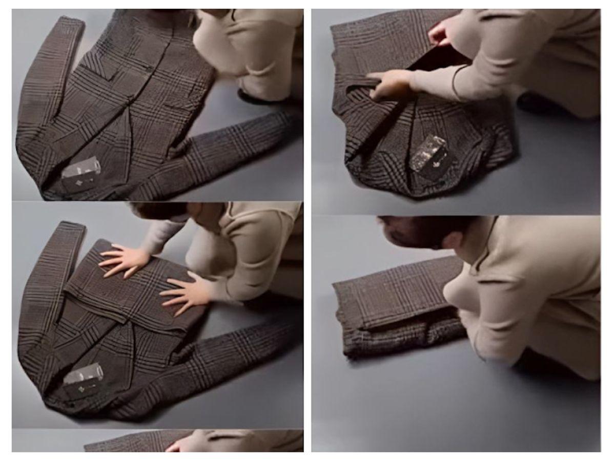Các bước cách gấp áo khoác dạ