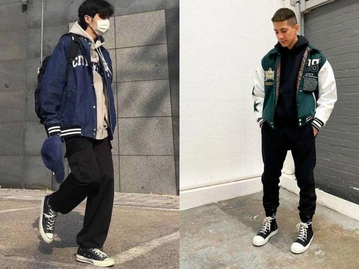 Áo bomber mix với hoodie