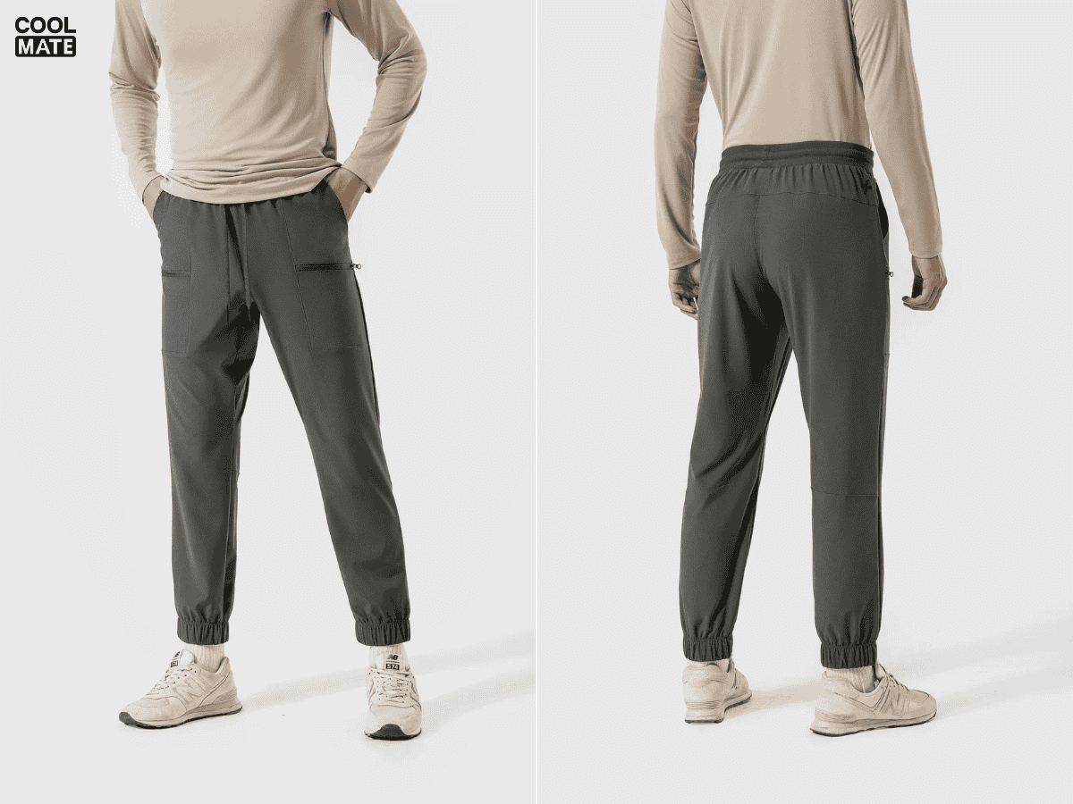Nhã nhặn, thoải mái là ưu điểm của outfit kết hợp giữa áo thun dài tay cùng quần jogger