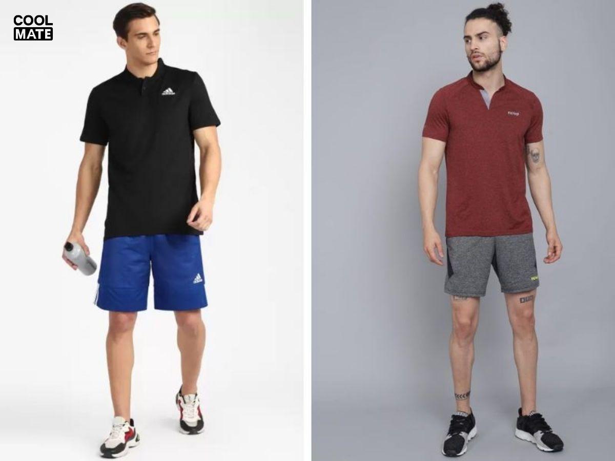  Phối áo thun nam cổ trụ cùng quần thể thao