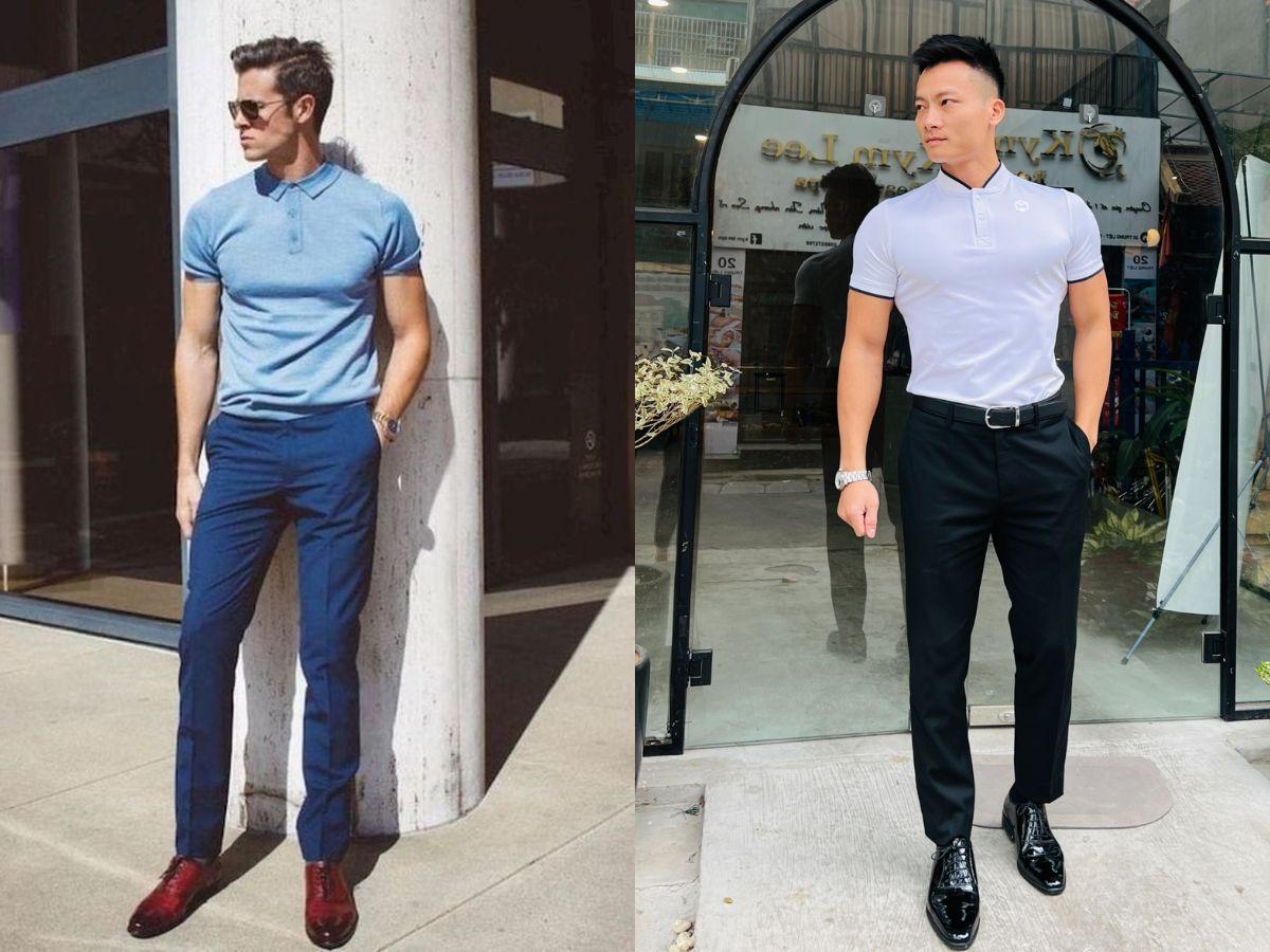 Quần có màu sắc trung tính hoặc tối hơn áo sẽ tạo nên vẻ ngoài nam tính