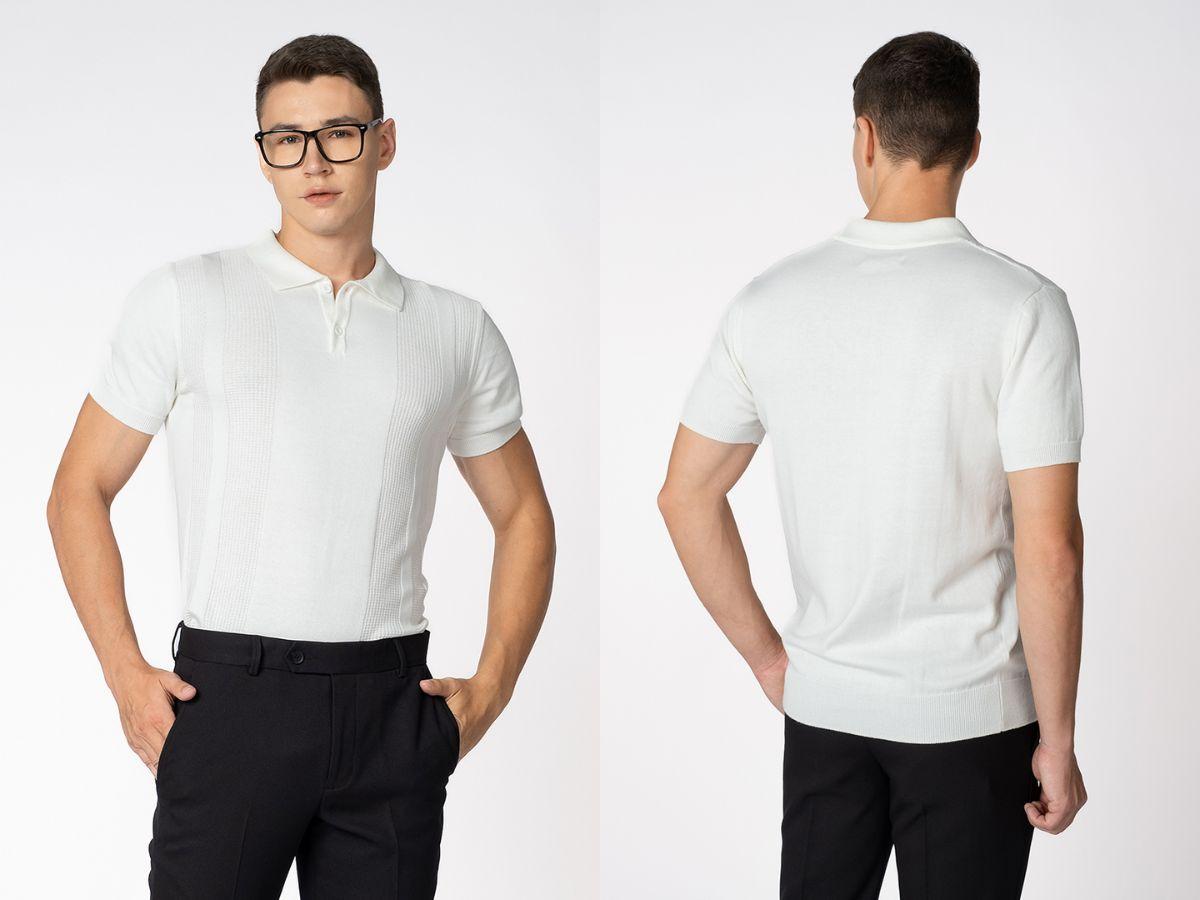 Áo thun slim fit có cổ