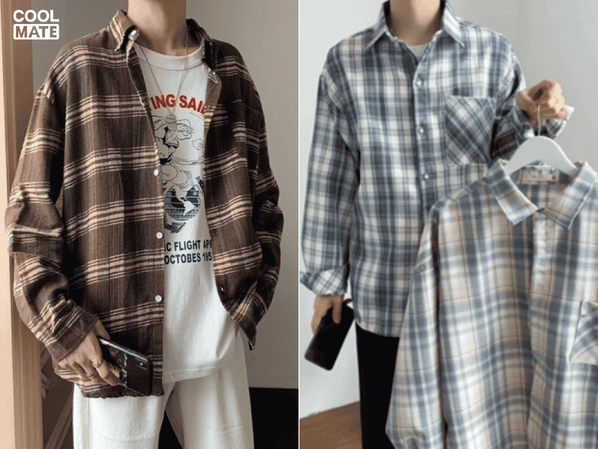 Hóa chàng trai cá tính với áo sơ mi Vintage nam sọc caro