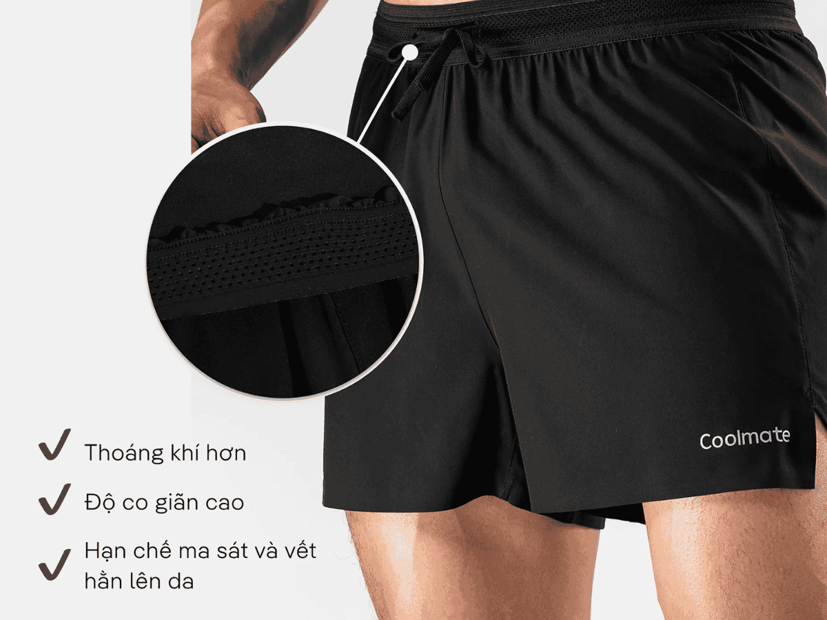 Mẫu quần shorts này thoáng khí và độ co giãn cao, giúp bạn thấy dễ chịu trong mọi chuyển động 
