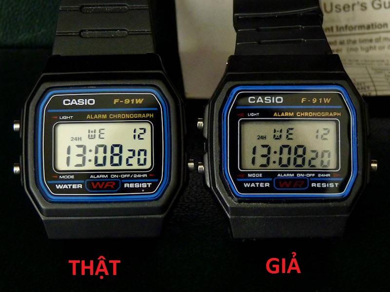 phân biệt đồng hồ casio thật giả