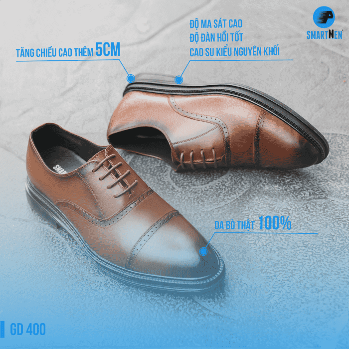 Giày da nam tăng chiều cao Smartmen