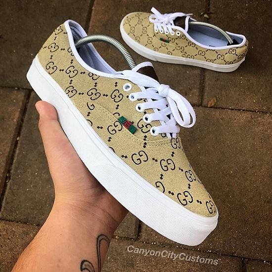 Mẫu giày Vans custom họa tiết Gucci