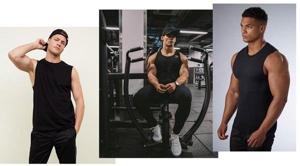 Phối áo ba lỗ nam với quần đen