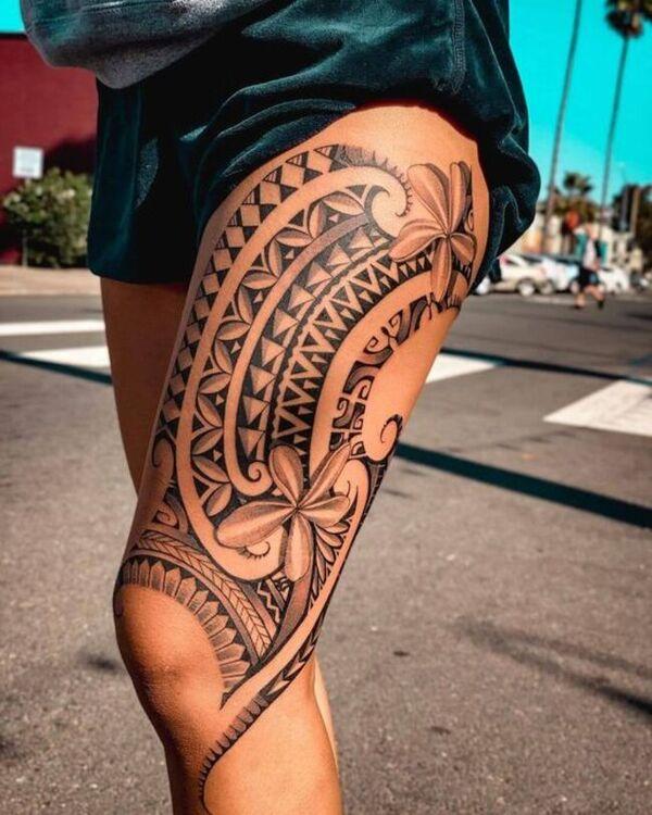 Hình xăm chân nam bộ lạc Hawaii