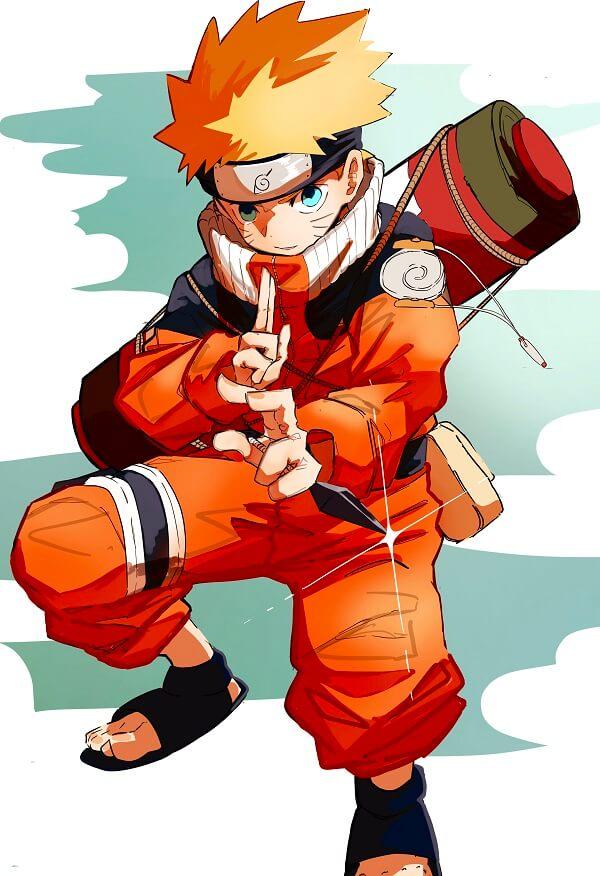 Uzumaki Naruto với trang phục ninja đặc trưng