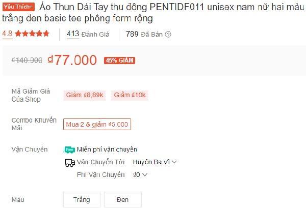 Lượng áo thun bán ra luôn ở mức cao