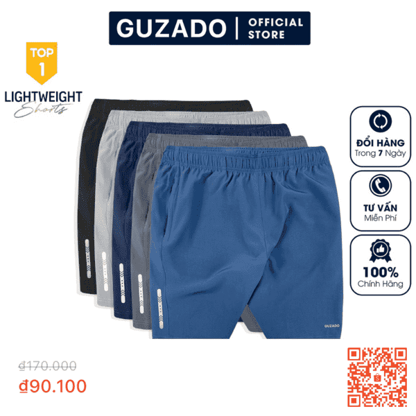 Short vải gió 5 màu Guzado. (Lưu ý: Quét mã QR xem sản phẩm)