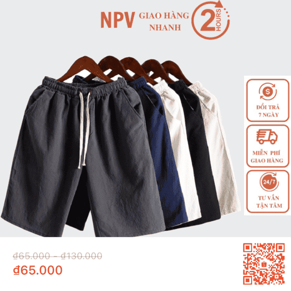 Short thể thao đũi nam NPV. (Lưu ý: Quét mã QR xem sản phẩm)