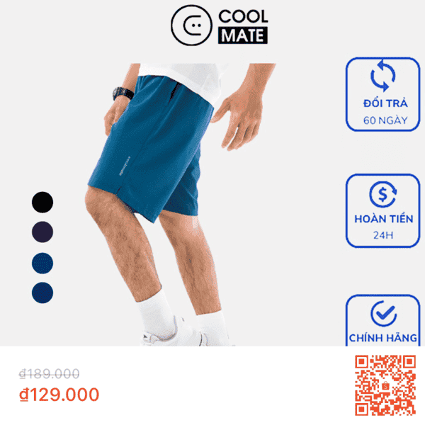 Quần thể thao Ultra Short Coolmate (Lưu ý: Quét mã QR xem sản phẩm)