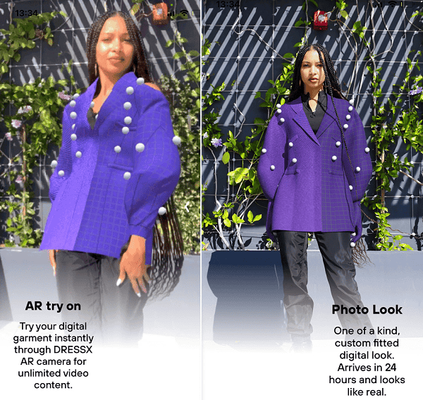 Chọn đồ trên DressX để thấy mình được ướm thử nó