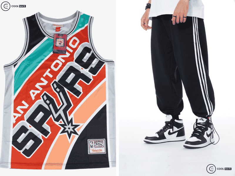 Áo jersey phối cùng quần jogger và giày Jordan