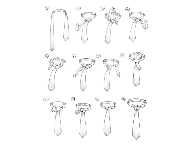 Đây là kiểu thắt hợp với những chiếc cà vạt mỏng, bản hẹp