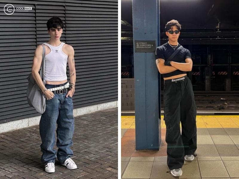 Croptop và quần ống rộng