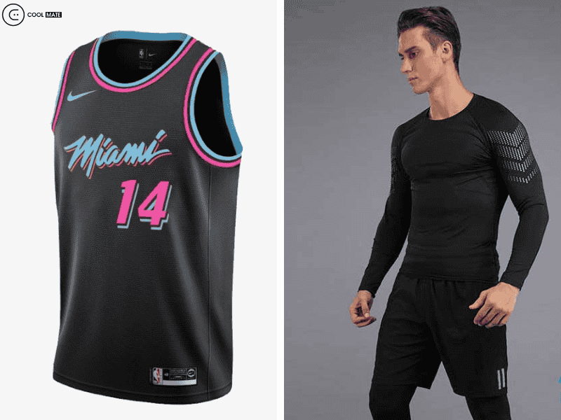 Áo jersey phối cùng áo body và quần short