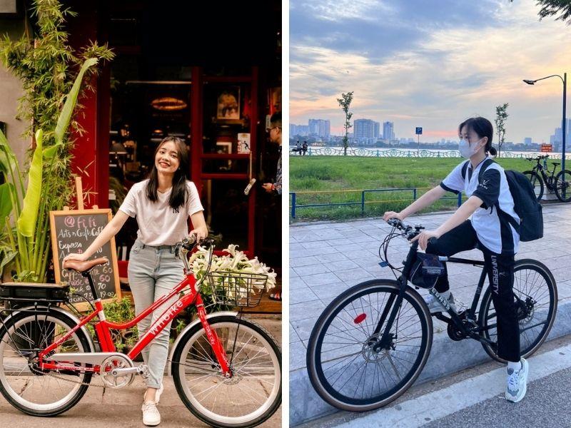 Trang phục đạp xe Hồ Tây của nữ