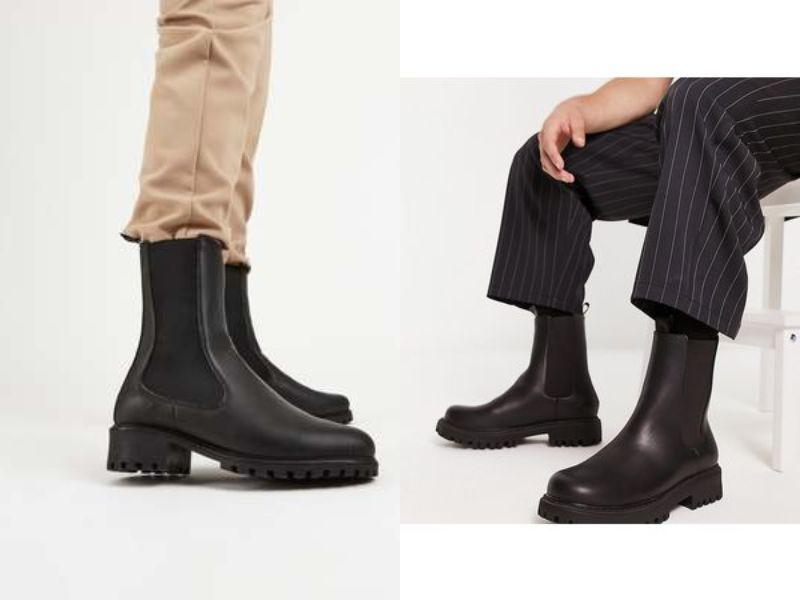 Phối chunky boots nam và quần kaki công sở
