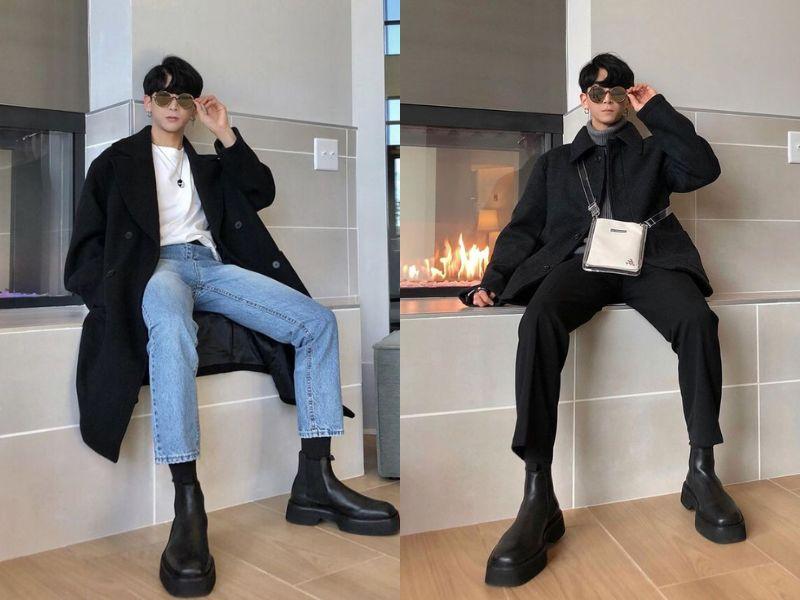 Sử dụng chunky boots phối với áo măng tô mùa đông