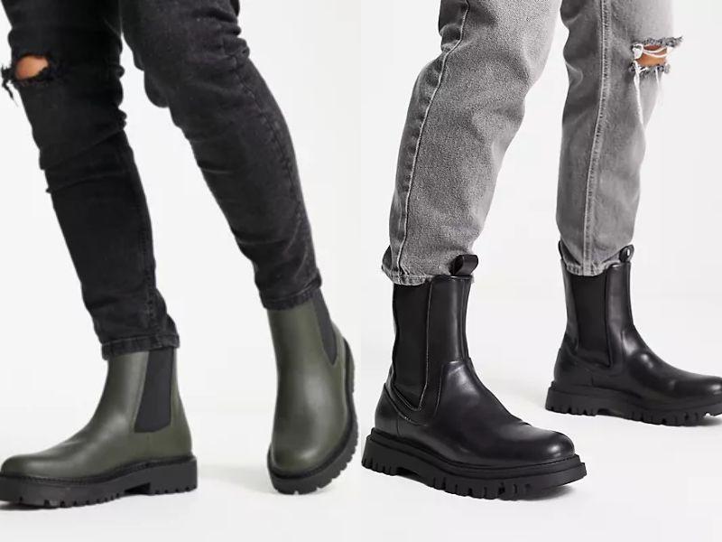 Phối chunky boots với quần Jean rách đầy bụi bặm