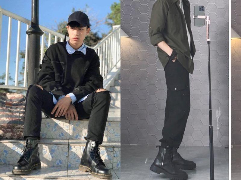 Kết hợp áo sơ mi và chunky boots độc đáo