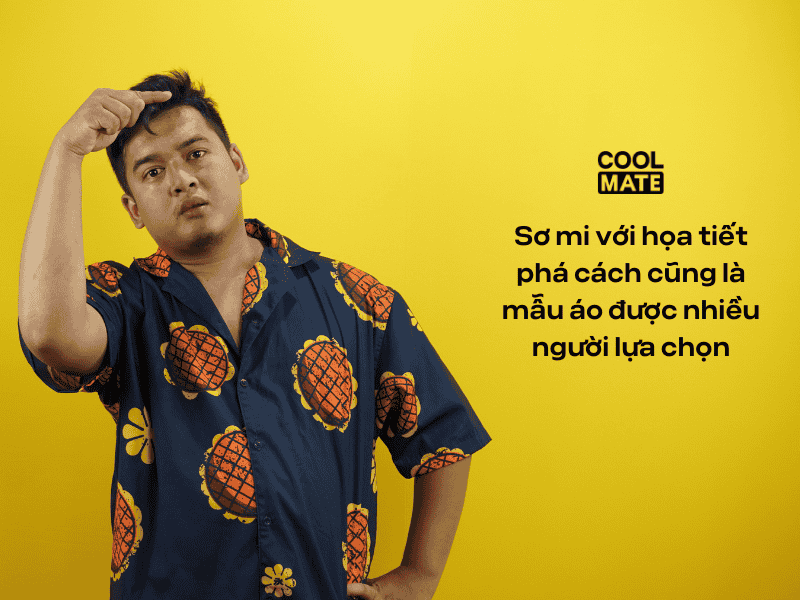 Sơ mi với họa tiết ph&aacute; c&aacute;ch cũng l&agrave; mẫu &aacute;o được nhiều người lựa chọn