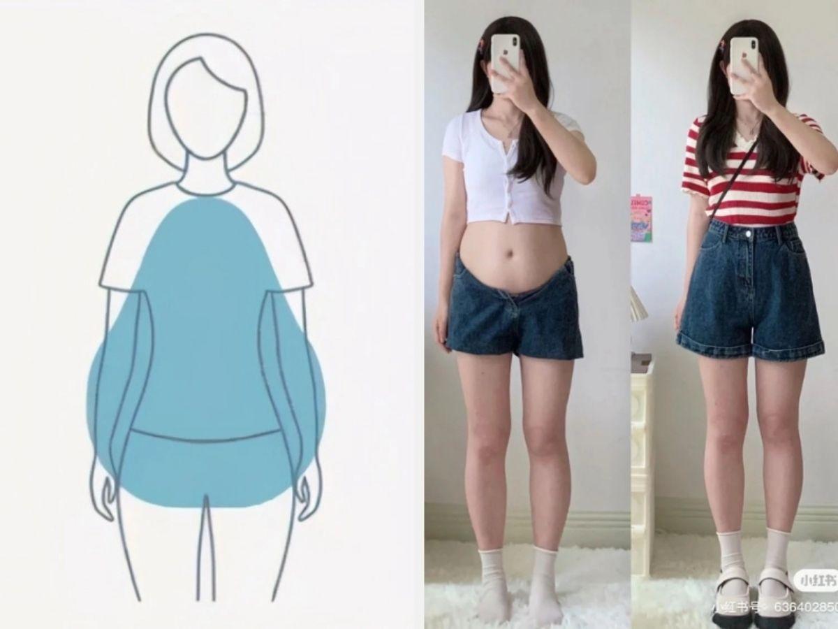 Lựa chọn quần short ống rộng hoặc có chi tiết đáp ren giúp tạo sự cân đối và che khuyết điểm của dáng người quả lê 