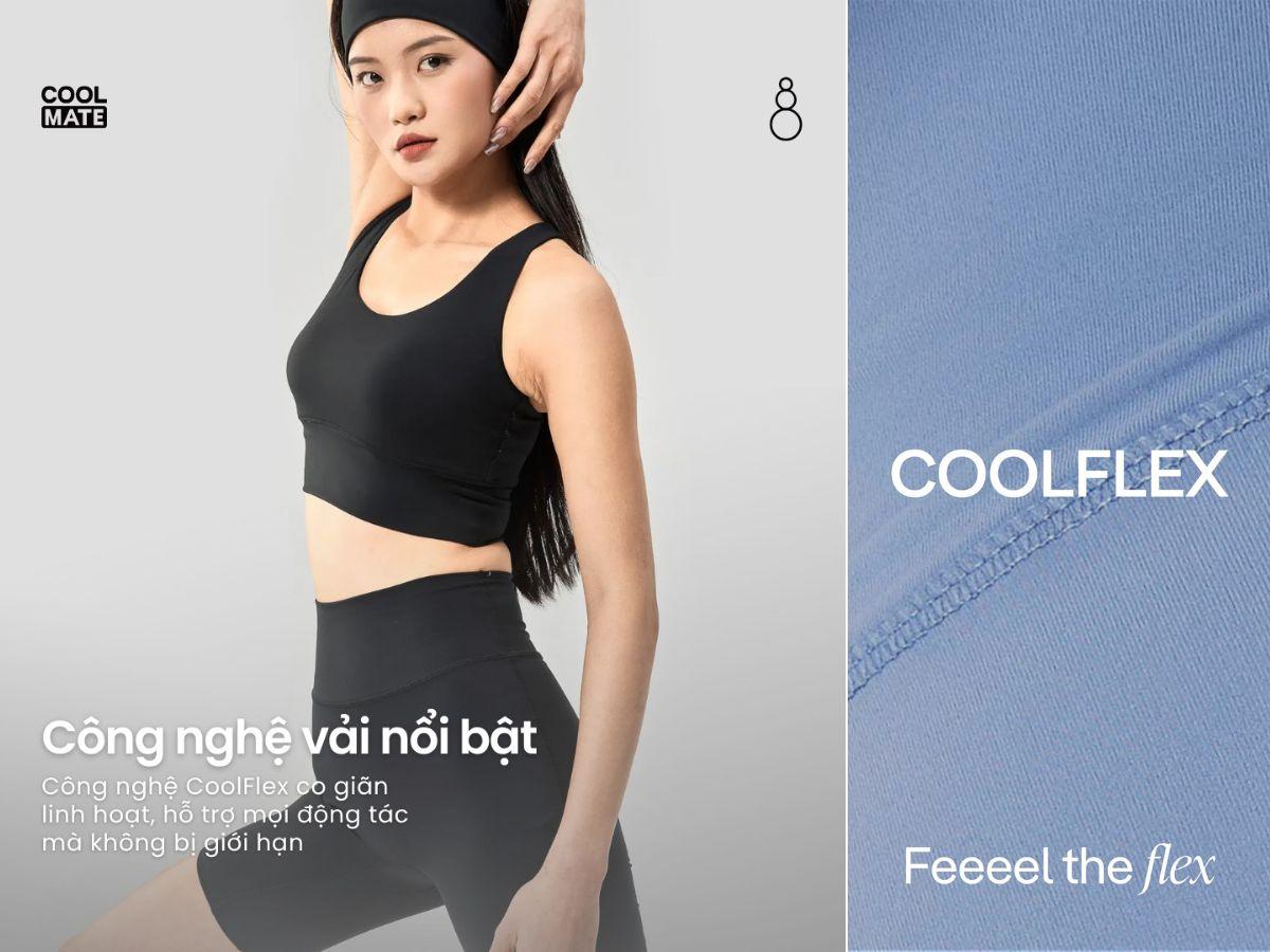 Các sản phẩm áo tập Yoga & Pilates nữ của Coolmate được ứng dụng công nghệ hiện đại