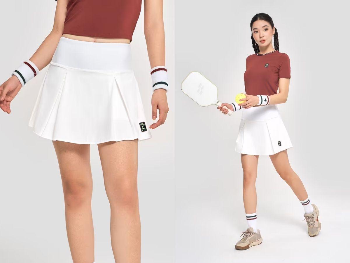 Váy Pickleball Baseline có thiết kế tinh giản tập trung vào hiệu suất