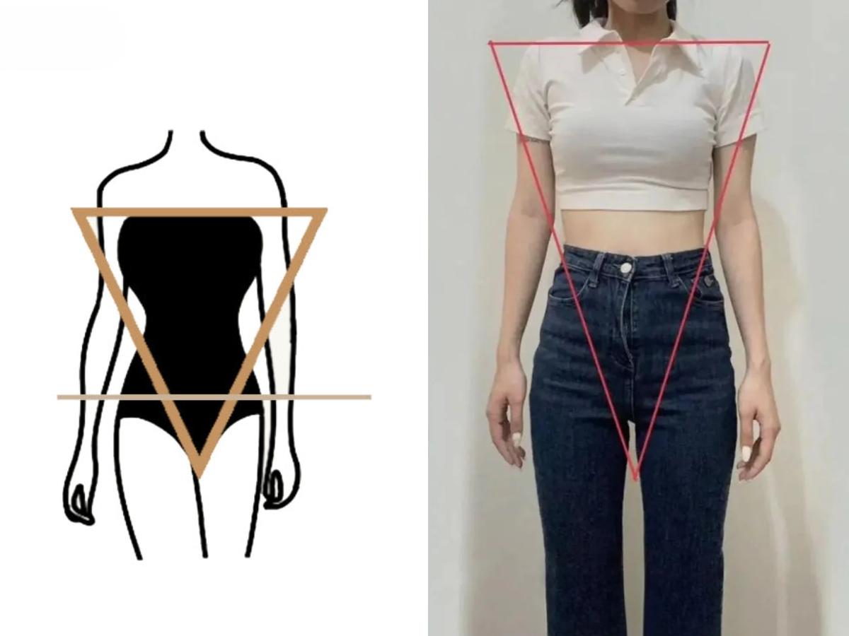 Áo sơ mi dáng rộng, tay dài kết hợp cùng quần short có điểm nhấn ở eo cân bằng phần vai rộng cho dáng người tam giác ngược