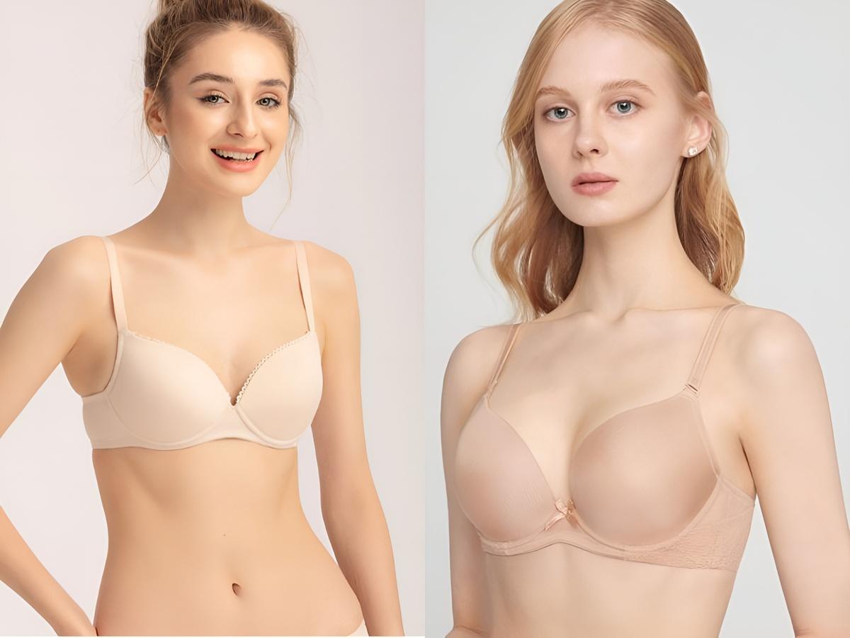 Chiếc bra màu nude gần như tàng hình hoàn hảo trong sắc áo trắng