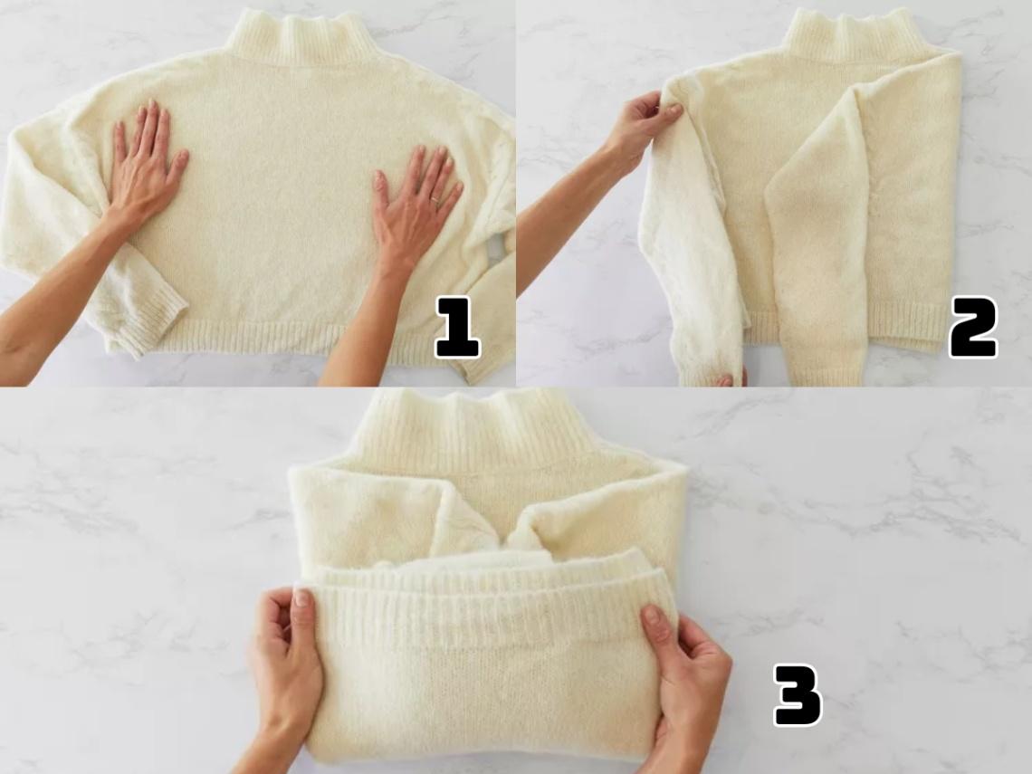 cách gấp quần áo len đúng cách