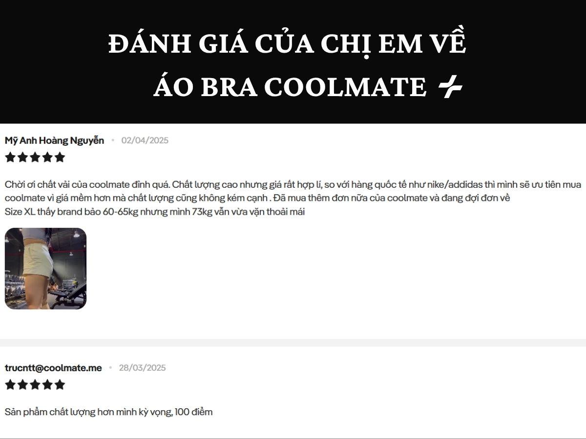 Phản hồi từ người dùng áo bra Coolmate