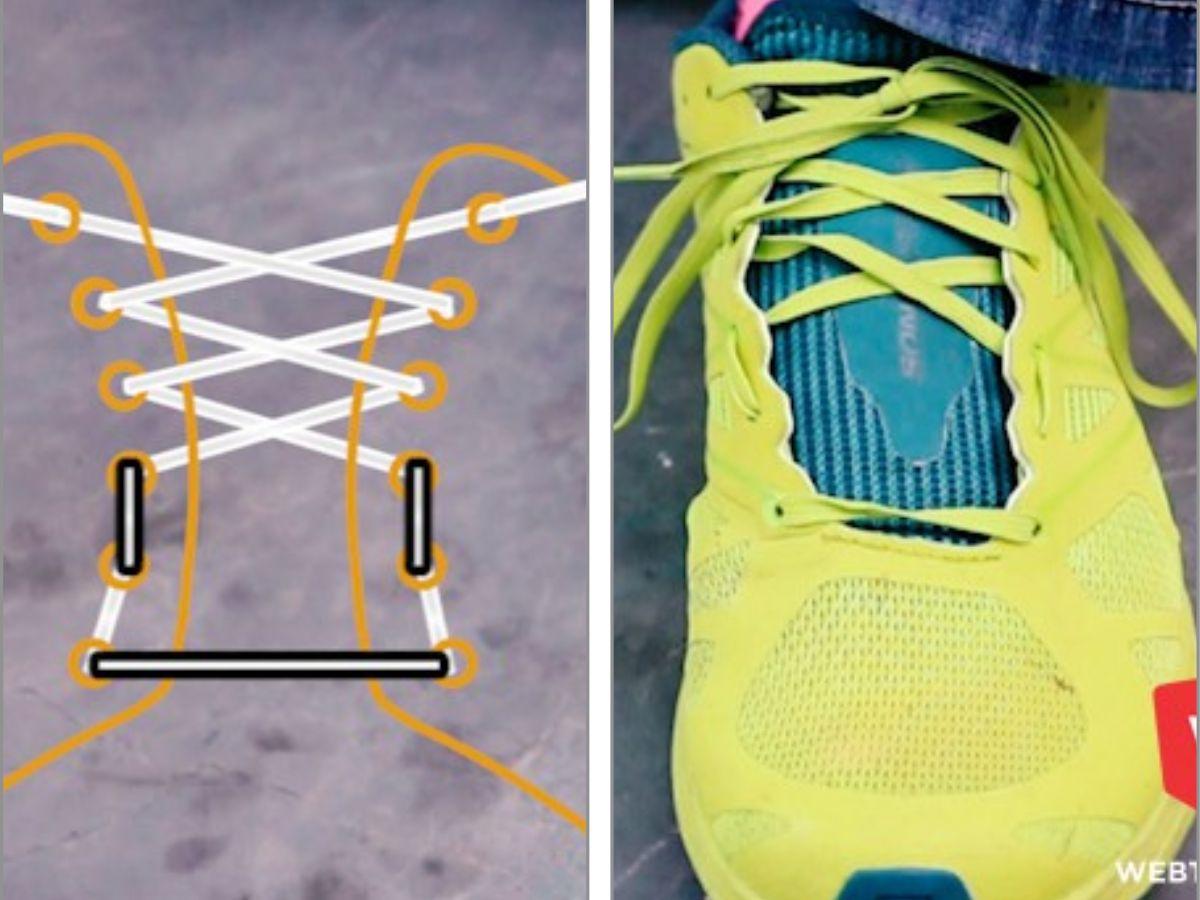 Buộc dây giày cho gót chân hẹp và mũi chân rộng