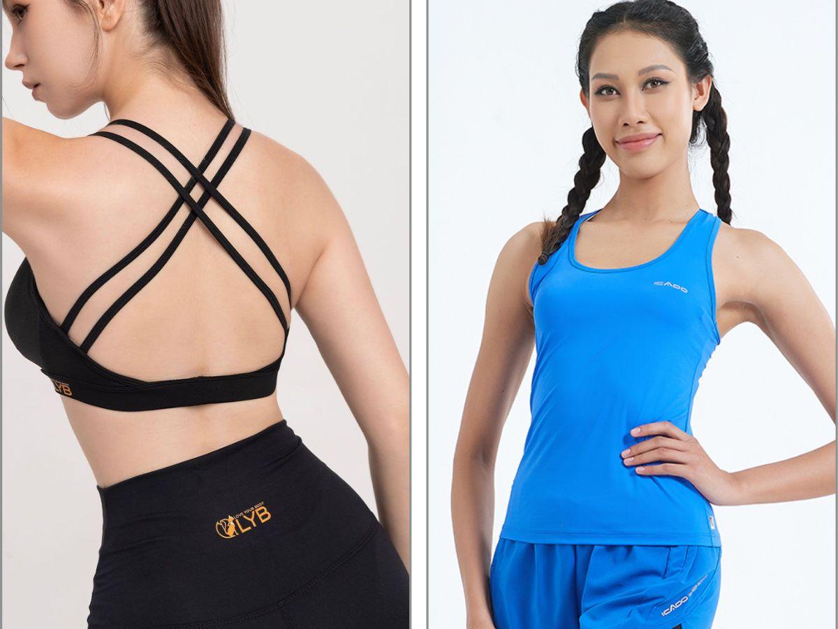 Bra dây chéo với đường cắt đặc trưng của áo