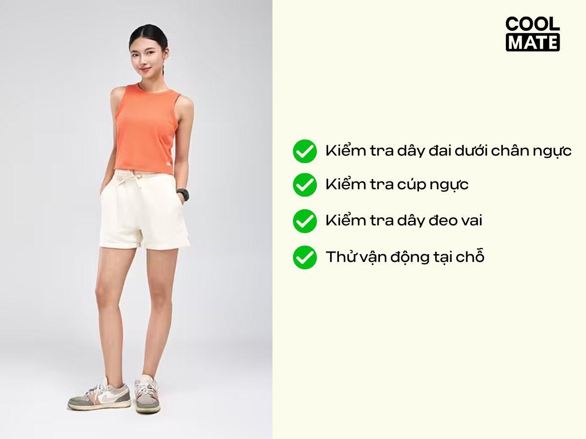 4 bước kiểm tra độ vừa vặn sau khi áp dụng cách may áo bra thể thao