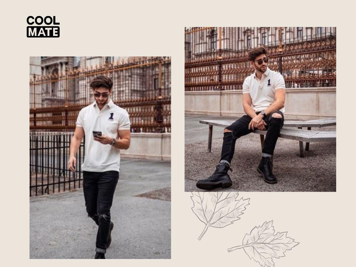 Jean rách + polo vừa lịch sự vừa trẻ trung